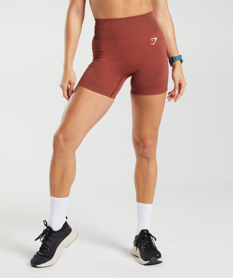 Women\'s Gymshark Vital Seamless 2.0 Shorts Brown | NZ 9LAOFS